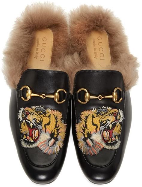 guccie fur slides|gucci fur slides men's.